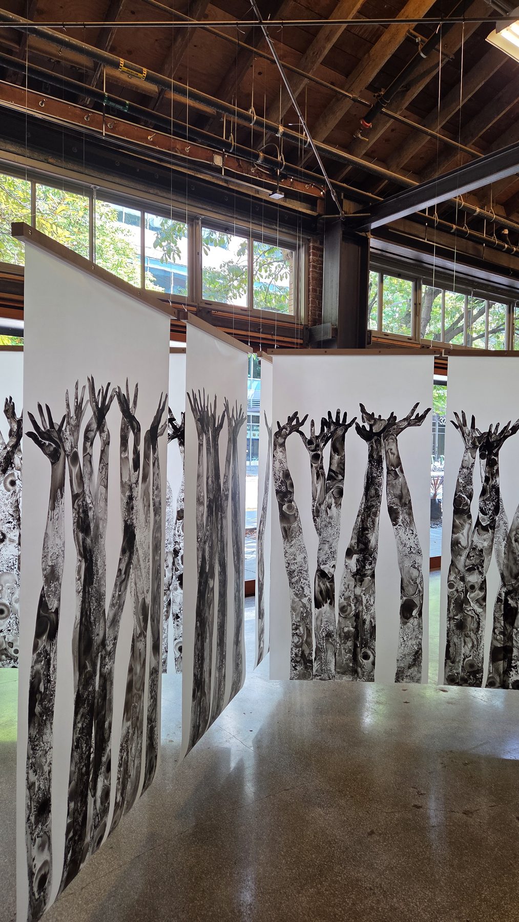 Samantha Wall's residency work installed at xispa